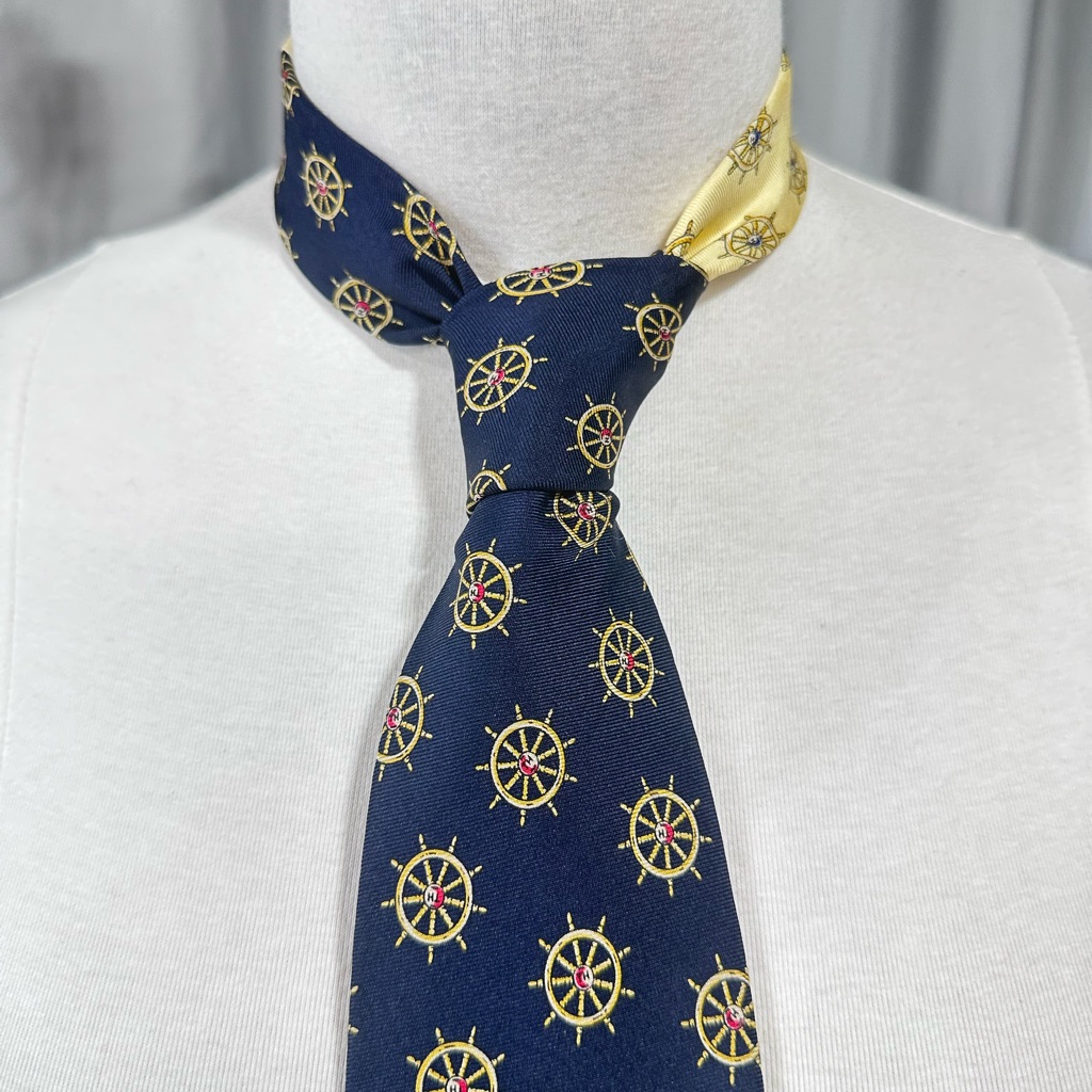 Nautical Navy And Gold Tie Tommy Hilfiger Mans Silk Tie Blue Nautical Designer